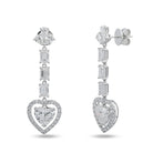 IGI certified Lab Grown Multi Shape Diamond Drop Earrings 6.94ctw in 10K white gold, additional view