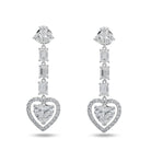 IGI certified Lab Grown Multi Shape Diamond Drop Earrings 6.94ctw in 10K white gold
