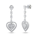 IGI certified Lab Grown Multi Shape Diamond Drop Earrings 7.88ctw in 10K white gold, additional view