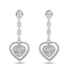 IGI certified Lab Grown Multi Shape Diamond Drop Earrings 7.88ctw in 10K white gold