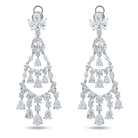 Lab Grown Multi Cut Diamond Chandelier Drop Earrings 15.04ctw in 10K white gold