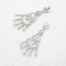 Lab Grown Multi Cut Diamond Chandelier Drop Earrings 15.04ctw in 10K white gold, additional view