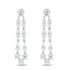 Lab Grown Multi Shape Diamond Drop Earrings 9.00ctw in 10K white gold