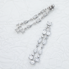 Lab Grown Multi Shape Diamond Drop Earrings 9.00ctw in 10K white gold, additional view