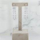 Lab Grown Multi Shape Diamond Drop Earrings 9.00ctw in 10K white gold, alternate view