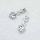 Lab Grown Heart Diamond Drop Earrings 18.02ctw in 10K white gold, additional view