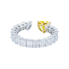 Lab Grown Fancy Yellow & White Heart Diamond Wrap Ring 5.11ctw in 10K White Gold, additional view