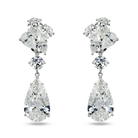 IGI certified Lab Grown Round & Pear Cut Diamond Drop Earrings 10.79ctw in 10K white gold
