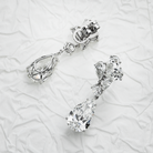 IGI certified Lab Grown Round & Pear Cut Diamond Drop Earrings 10.79ctw in 10K white gold, additional view