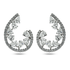 Lab Grown Pear & Round Diamond Drop Earrings 3.69ct in 10K white gold