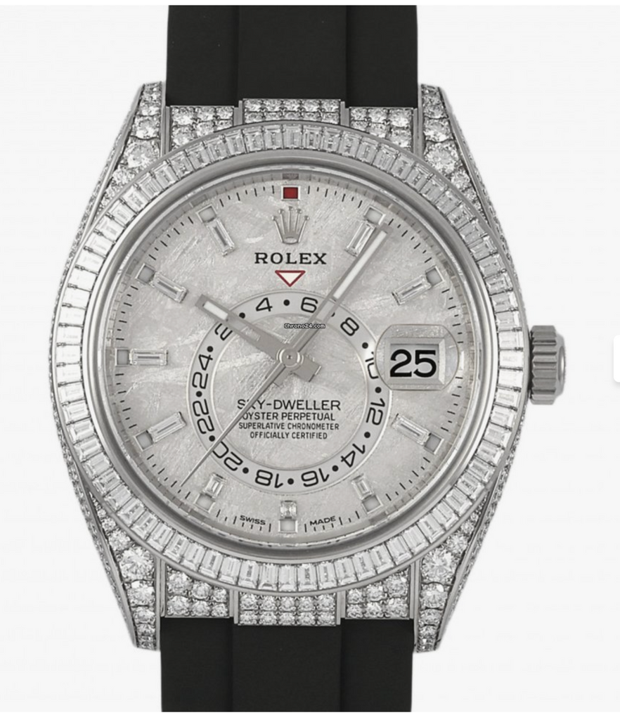 Rolex Sky-Dweller Meteorite Diamonds Baguette Dial Factory Diamonds 326259TBR