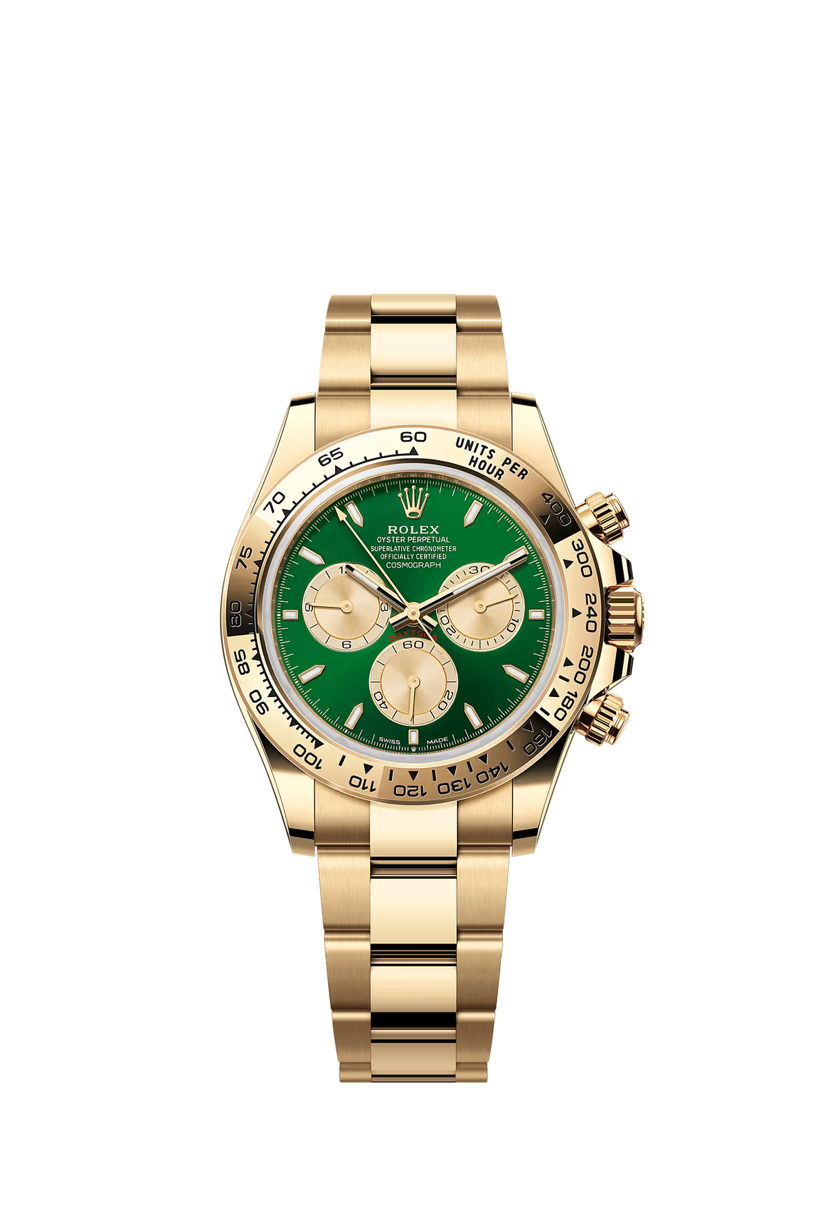 Rolex Yellow Gold Daytona 40 "John Mayer", Yellow Gold Bezel, Green Dial, Oyster Bracelet, Ref. 126508
