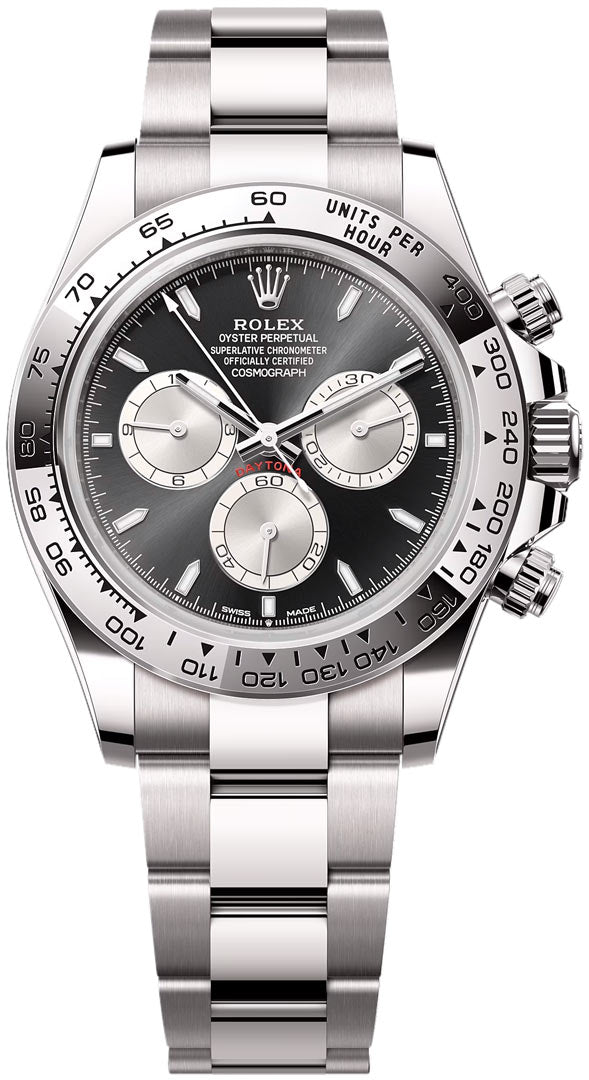 Rolex White Gold Daytona 40, White Gold Bezel, Black Index Dial, Oyster Bracelet, Ref. 126509