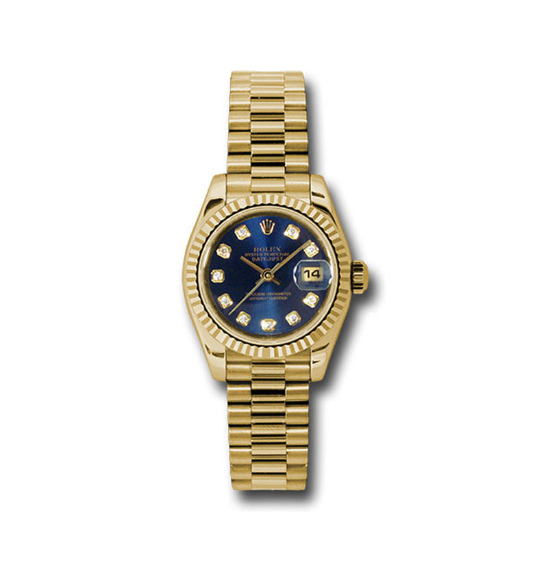 Rolex Yellow Gold Lady-Datejust 26, Fluted Bezel, Champagne Jubilee Diamond Dial, President Bracelet, Ref. 179178, view 4